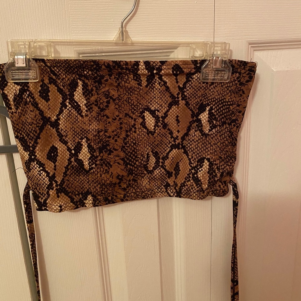 snakeskin wrap tube top